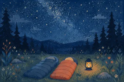 Peaceful Stargazing Night in Forest Meadow