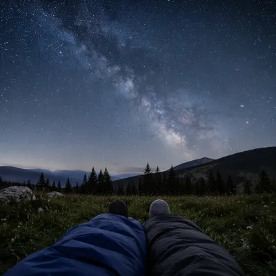 Stargazing Under a Clear Alpine Night