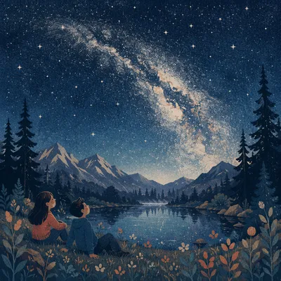 Milky Way Over Quiet Alpine Lake