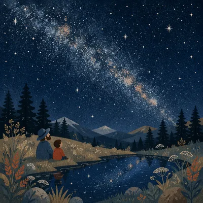 Milky Way Over Quiet Alpine Meadow
