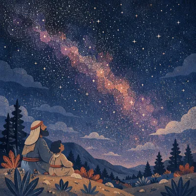 Milky Way Over Starry Desert Trees