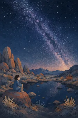 Milky Way Over Quiet Desert Basin