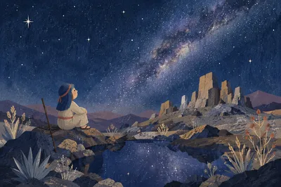 Milky Way Over Quiet Desert Basin