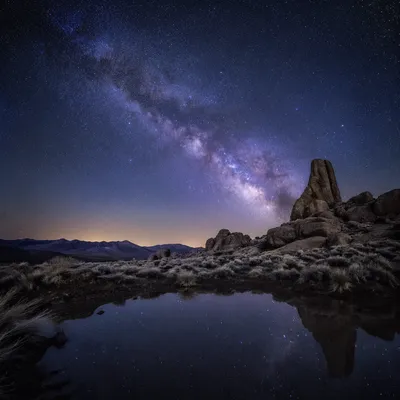 Milky Way Over Quiet Desert Basin