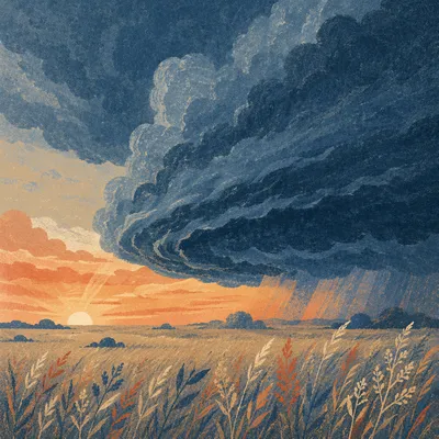 Dramatic Storm Clouds Over Open Plain
