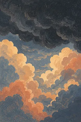 Dramatic Storm Clouds Over Dark Sky