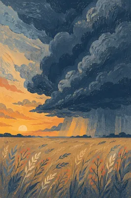 Dramatic Storm Clouds Over Open Plain