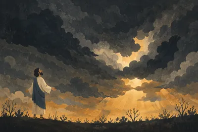 Dramatic Storm Clouds Over Dark Horizon