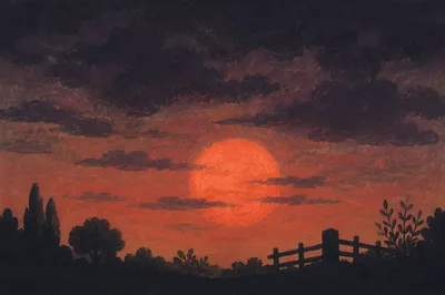 Dramatic Storm Clouds Over Rural Sunset
