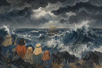 Dramatic Stormy Sea with Crashing Waves