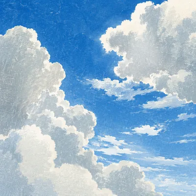 Sunny Blue Sky with White Clouds