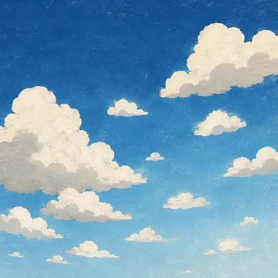 Sunny Blue Sky with White Clouds