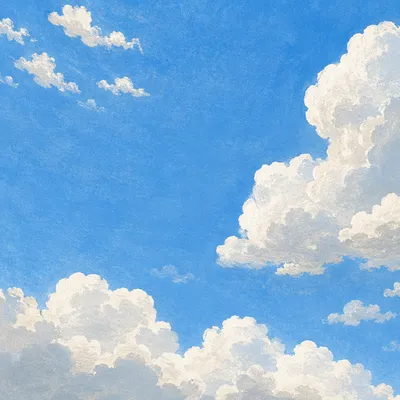 Sunny Blue Sky with White Clouds