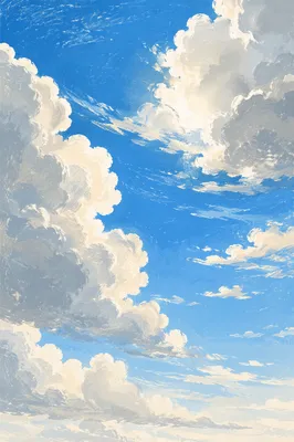 Brilliant Blue Sky with White Clouds