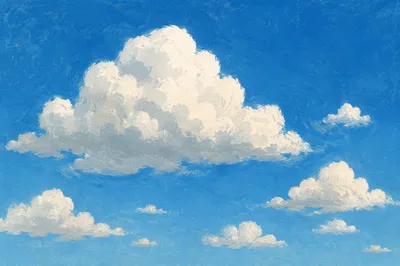 Sunny Blue Sky with White Clouds