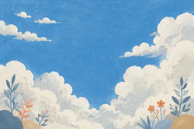 Sunny Blue Sky with Soft White Clouds