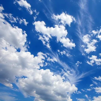 Sunny Blue Sky with White Clouds