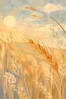 Sunrise Wheat Field in Golden Light