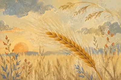 Sunrise Wheat Field in Golden Light