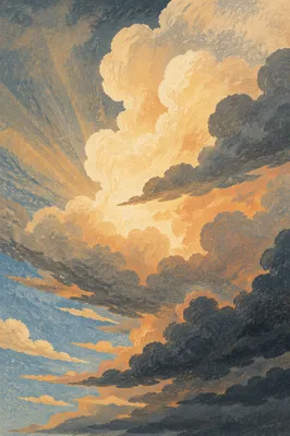 Golden Sunset Clouds After Thunderstorm