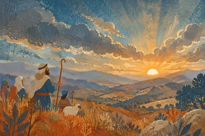 Golden Sunset After Storm Over Mountains