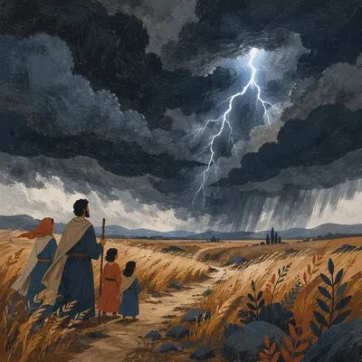 Lightning Over Prairie at Dusk