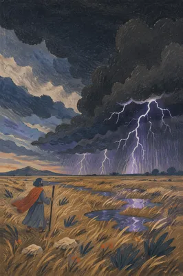 Lightning Over Remote Stormy Plain