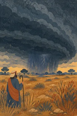 Dramatic Thunderstorm Over Open Grassland