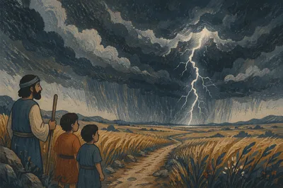 Lightning Over Prairie at Dusk