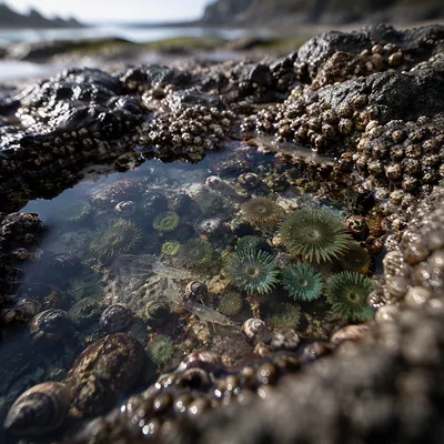 Quiet Tide Pool Among Coastal Rocks