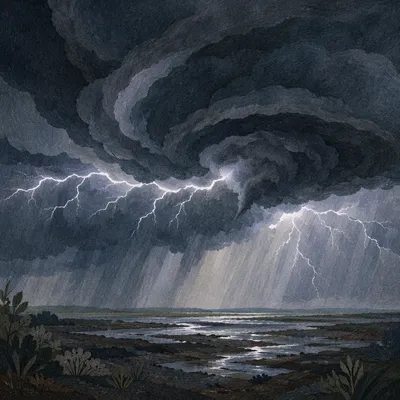 Dramatic Tornado Sky Over Coastal Plain