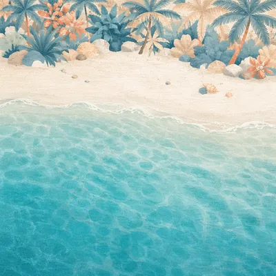 Secluded Tropical Shoreline Aerial View