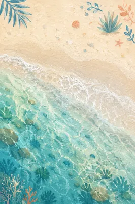 Aerial Turquoise Beach with White Sand