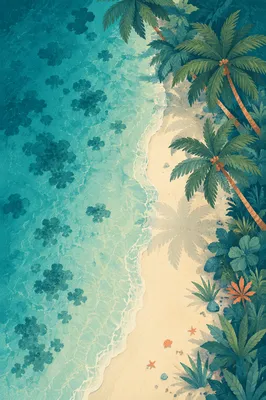 Secluded Tropical Beach Aerial Lagoon View