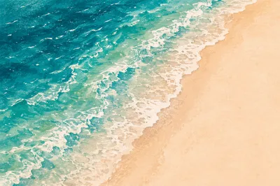 Aerial Turquoise Waves on White Tropical Sand