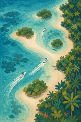 Tropical Lagoon Aerial with Turquoise Sandbars
