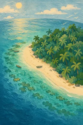 Secluded Tropical Island in Turquoise Waters