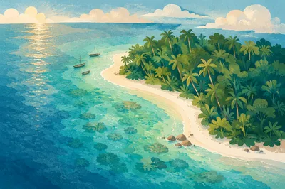 Secluded Tropical Island with Turquoise Waters