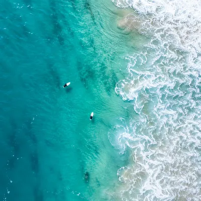 Aerial Tropical Shoreline with Turquoise Surf