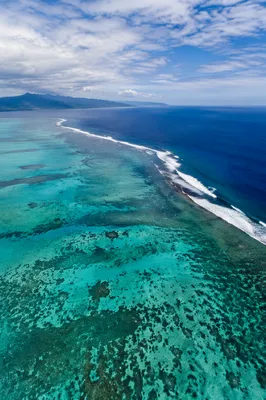 Aerial Tropical Lagoon with Turquoise Reef Waters
