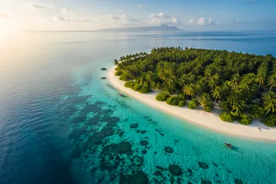 Secluded Tropical Island in Turquoise Sea