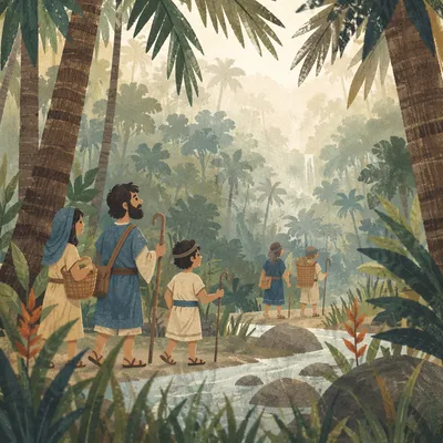 Misty Tropical Jungle Waterfall Canopy