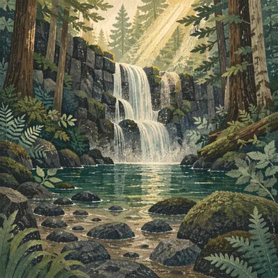 Hidden Forest Waterfall and Emerald Pool