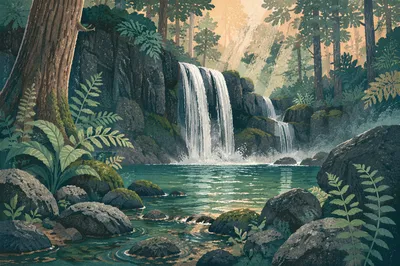 Hidden Forest Waterfall and Emerald Pool