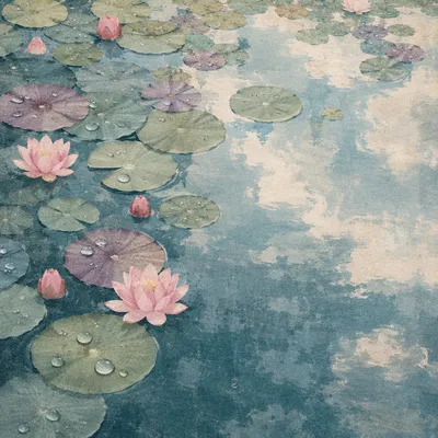 Dreamy Waterlily Pond With Pastel Reflections