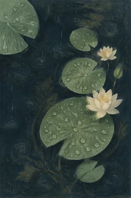 Dreamy Waterlily Pond Overhead Reflection