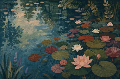 Dreamy Waterlily Pond Reflections