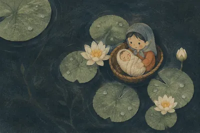 Dreamy Waterlily Pond Overhead Reflection