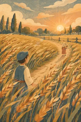 Golden Hour Wind Through Rural Wheat