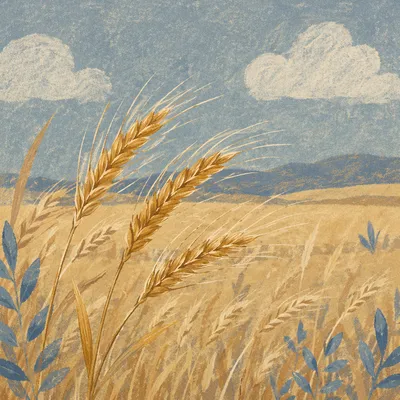 Golden Wheat Field in Gentle Wind